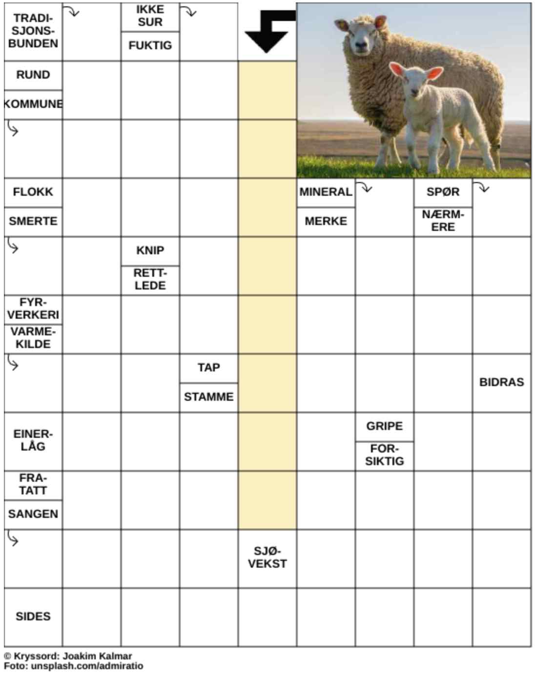 Dagens kryssord – 16. Mars - 2026