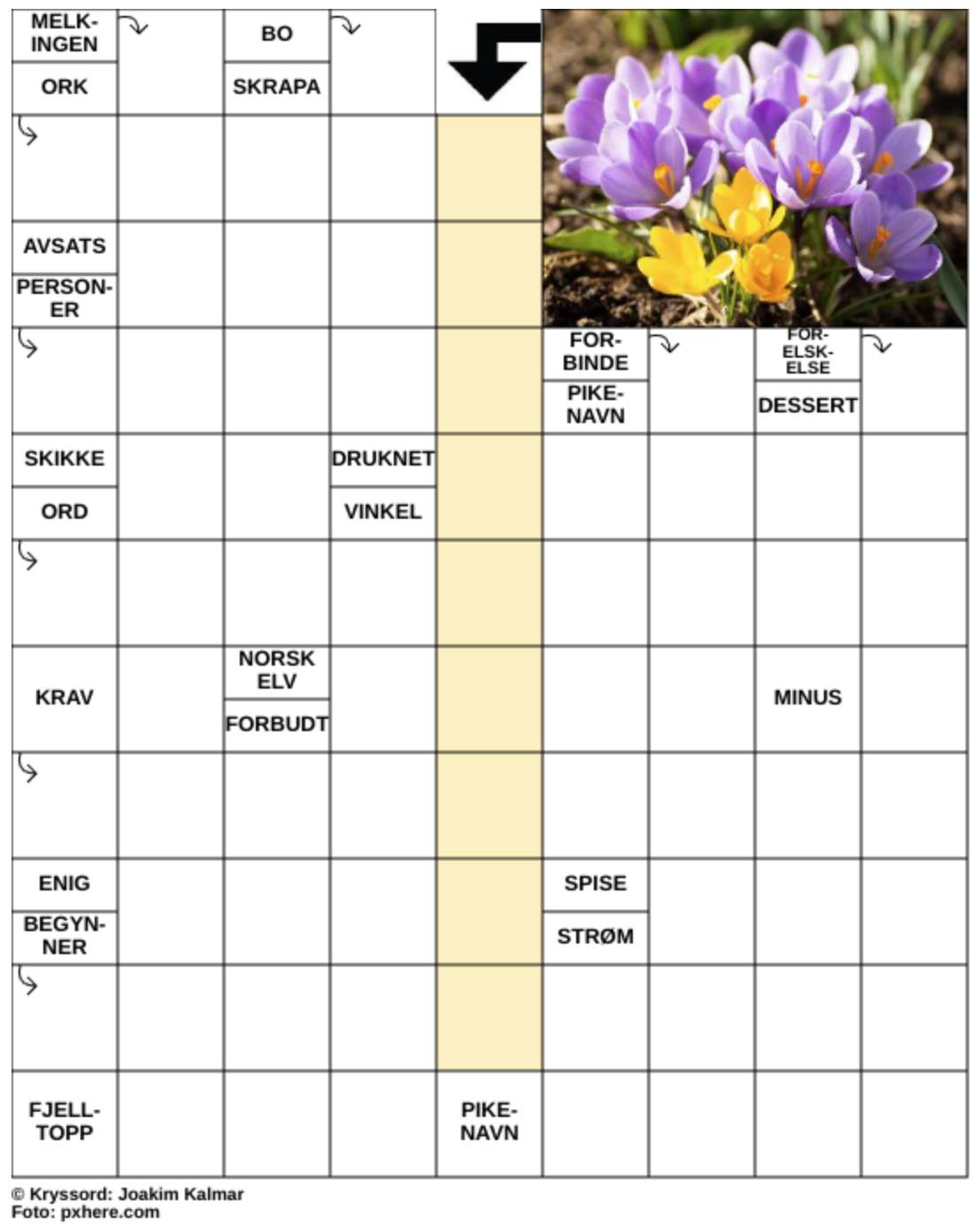 Dagens kryssord – 18. Mars - 2026