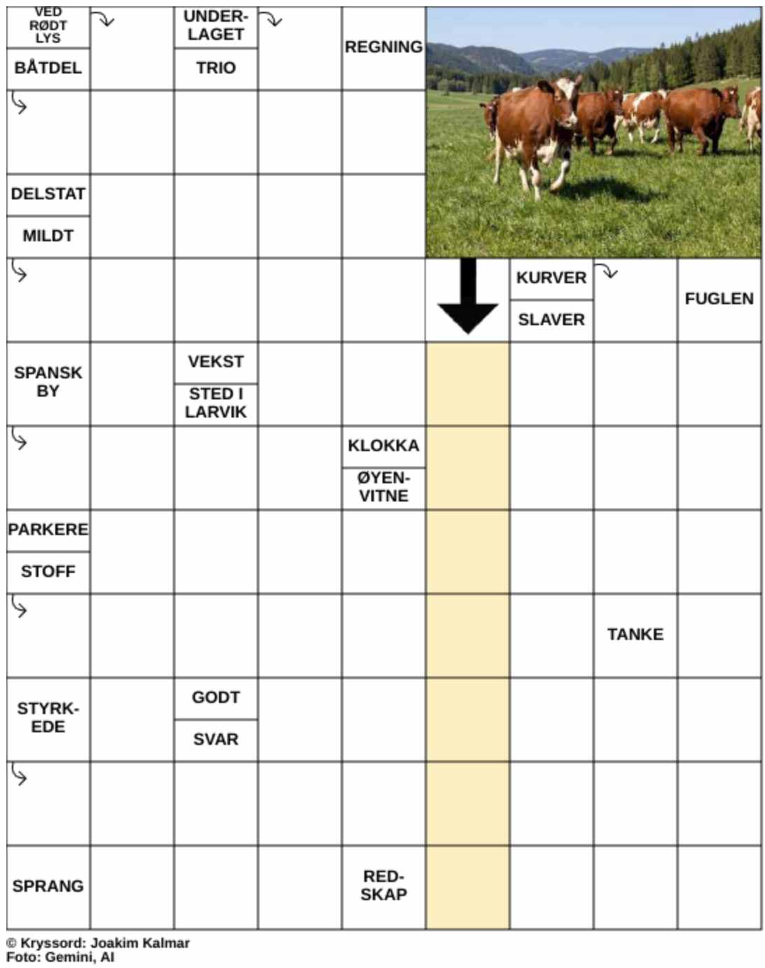 Dagens kryssord – 24. Mars - 2026