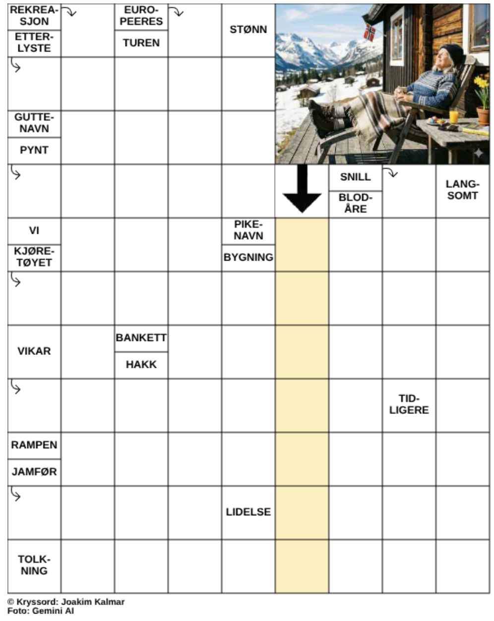 Dagens kryssord – 29. Mars - 2026
