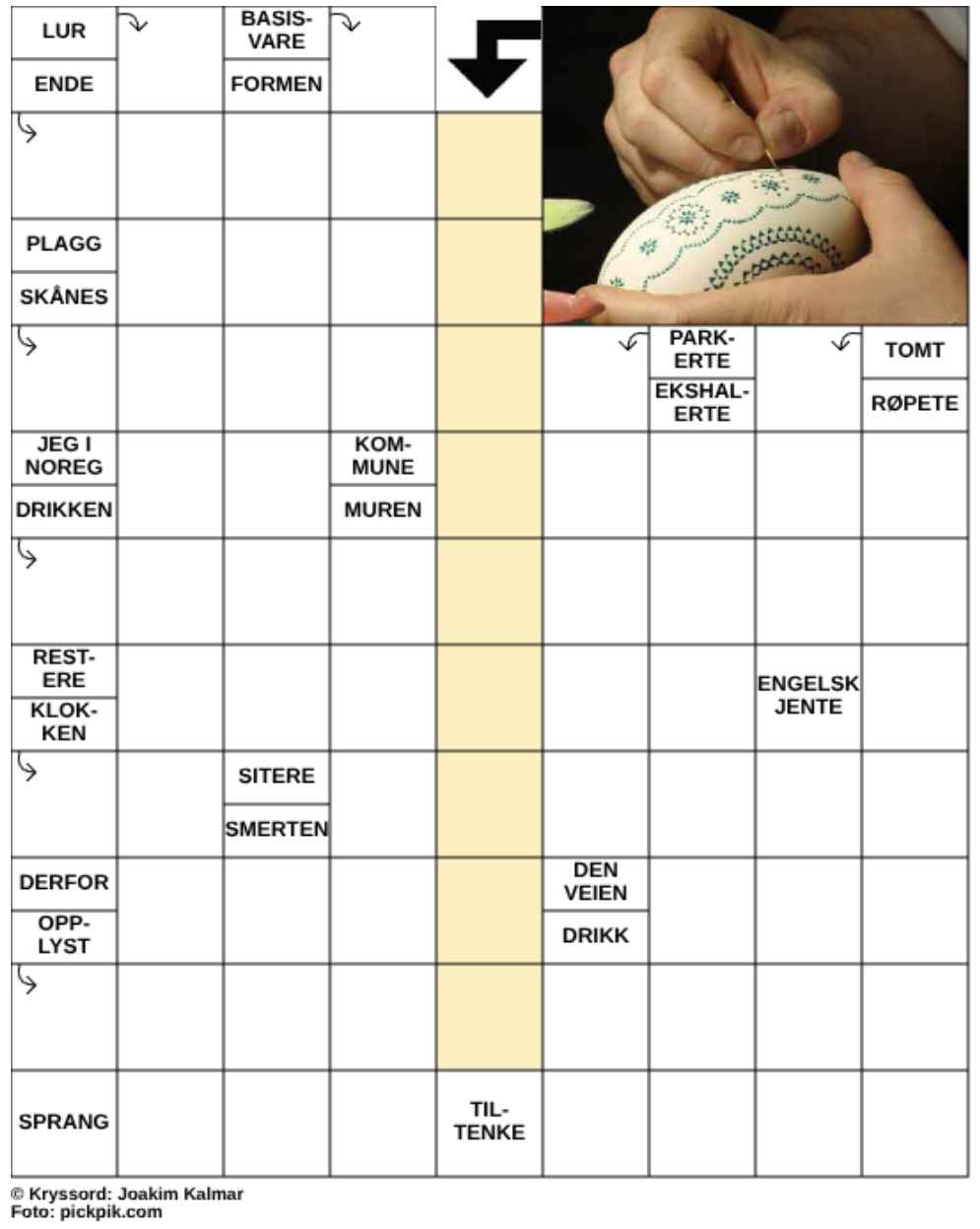 Dagens kryssord – 4. April - 2026